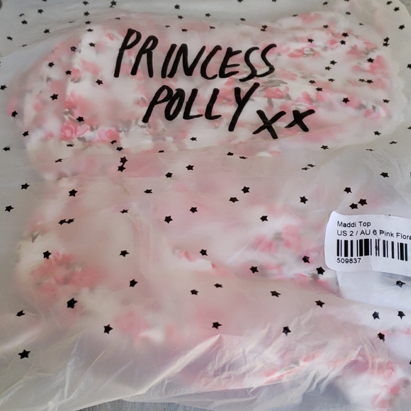 SOLD! Princess Polly Maddi Pink Floral Top Size 2 - Picture 3 of 11